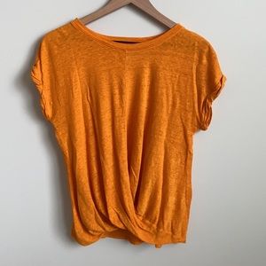 Lou & Grey Softserve Linen Knotted T-Shirt Sz Small